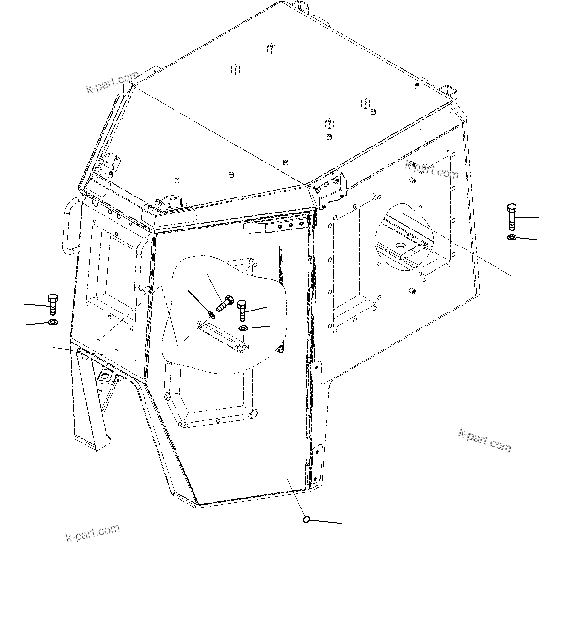 Komatsu parts book diagram for D85MS-15 S/N 2101-UP: CAB, INSTALLATION PARTS(#1006-)