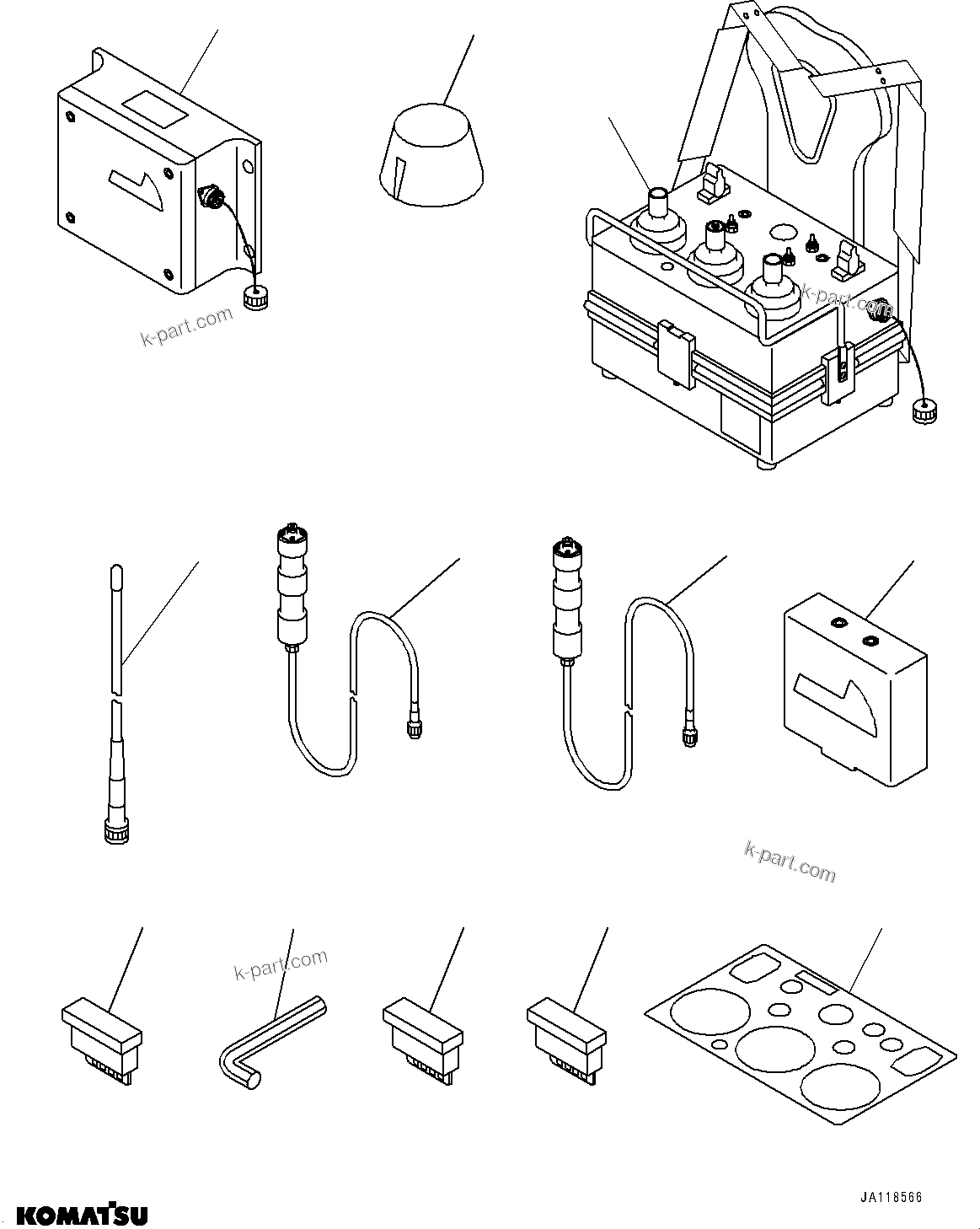 Komatsu parts book diagram for D85MS-15 S/N 2101-UP: RADIO CONTROL, RELATED PARTS OF RADIO CONTROL SYSTEM(#1006-)