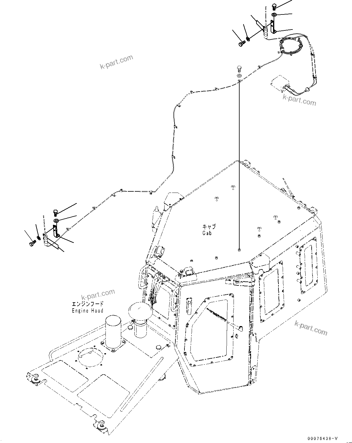 Komatsu parts book diagram for D85MS-15 S/N 2101-UP: RADIO CONTROL, ANTENNA (1/2)(#1006-)