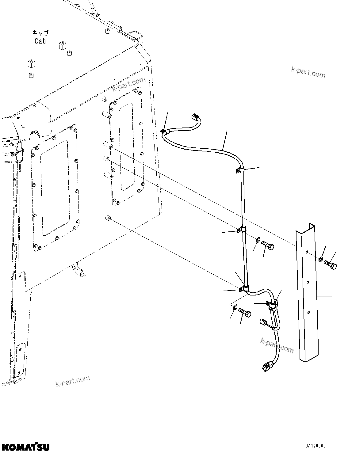 Komatsu parts book diagram for D85MS-15 S/N 2101-UP: RADIO CONTROL, BEACON LAMP WIRING HARNESS(#1006-)