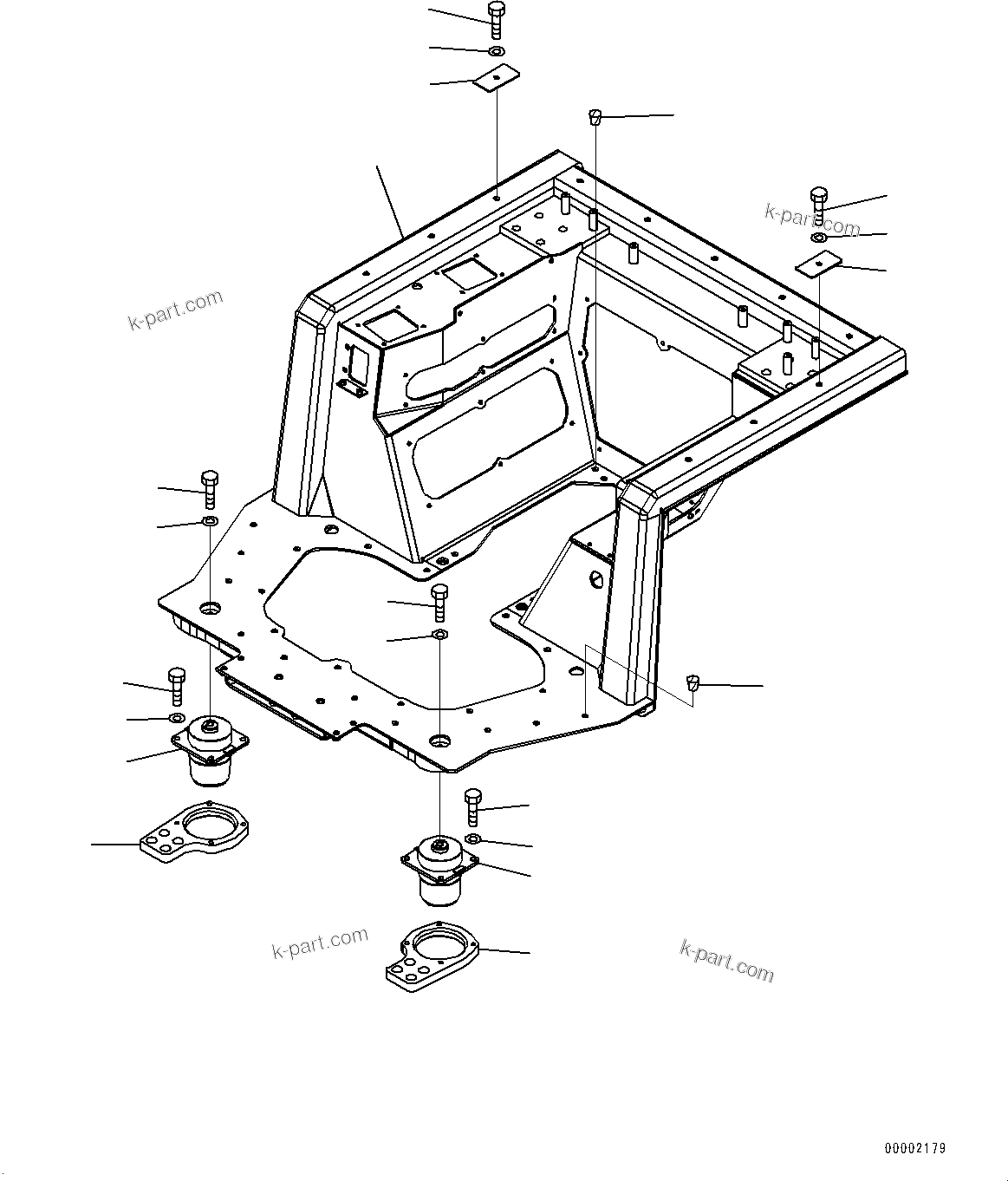 Komatsu parts book diagram for D85MS-15 S/N 2101-UP: FLOOR FRAME, FLOOR, FRAME(#2001-)
