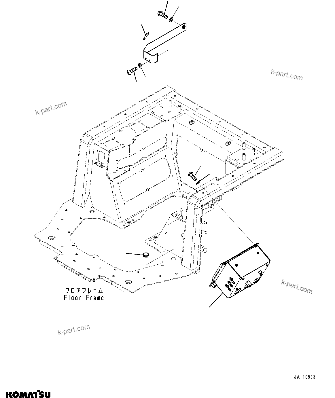 Komatsu parts book diagram for D85MS-15 S/N 2101-UP: FLOOR FRAME, CONTROLLER BOX(#2001-)