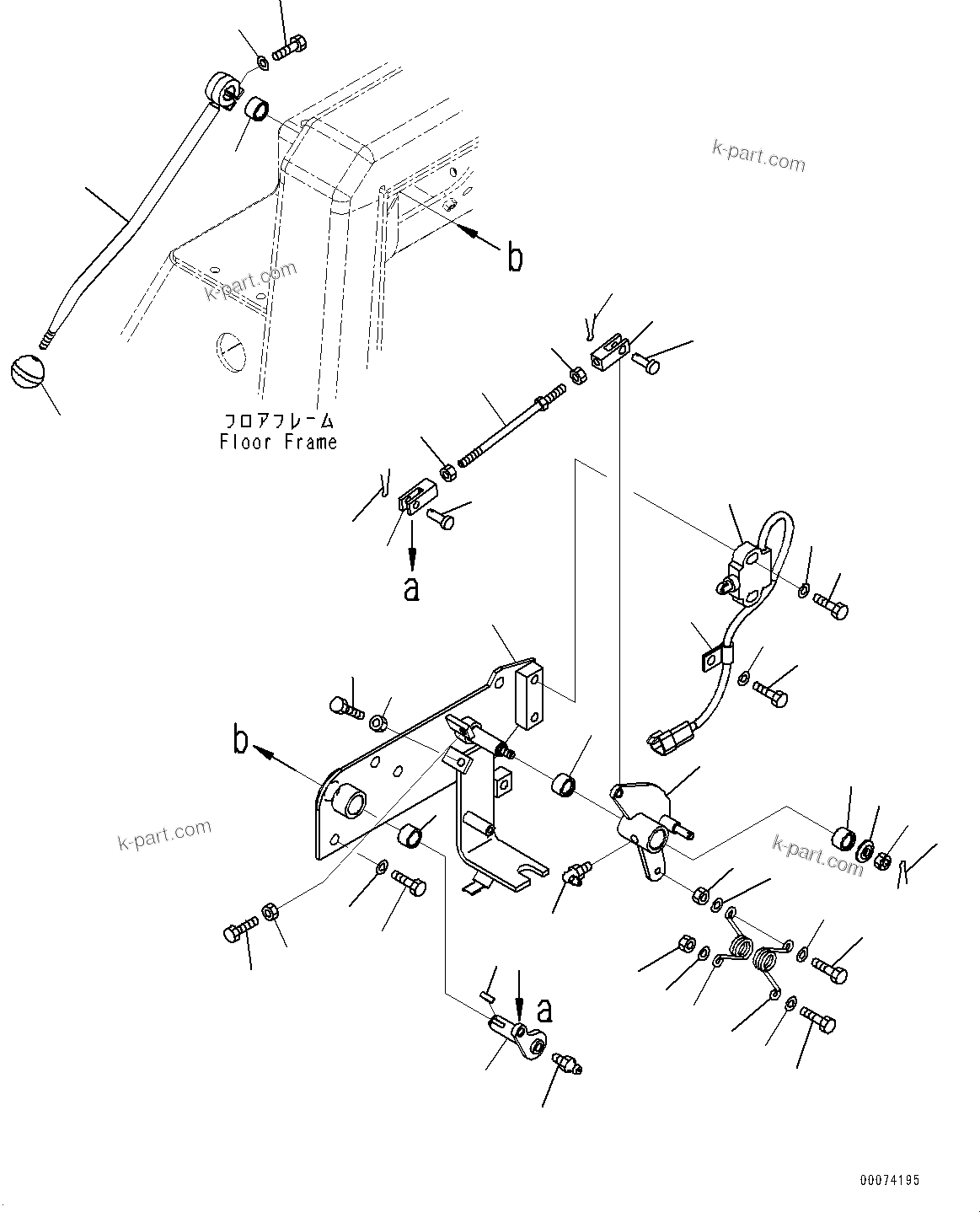 Komatsu parts book diagram for D85MS-15 S/N 2101-UP: FLOOR FRAME, PARKING BRAKE LEVER(#2001-)