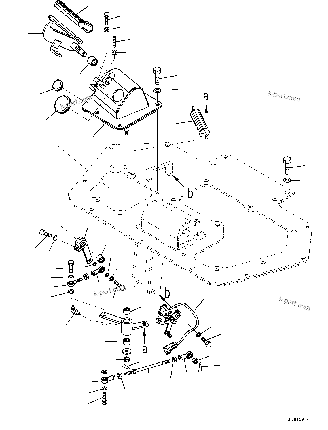 Komatsu parts book diagram for D85MS-15 S/N 2101-UP: FLOOR FRAME, DECELERATOR PEDAL(#2001-)