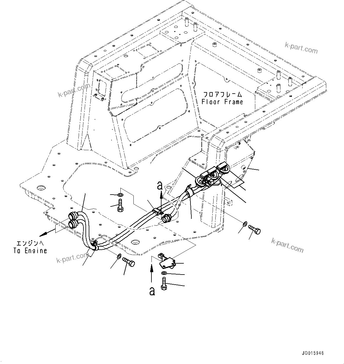 Komatsu parts book diagram for D85MS-15 S/N 2101-UP: FLOOR FRAME, WIRING HARNESS (2/3)(#2001-)