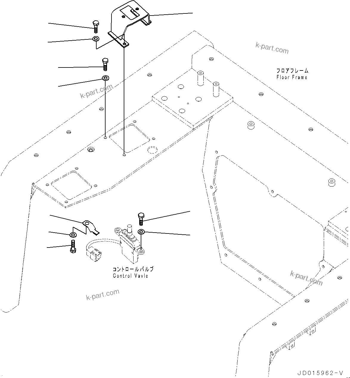 Komatsu parts book diagram for D85MS-15 S/N 2101-UP: FLOOR FRAME, MOUNTING(#2001-)