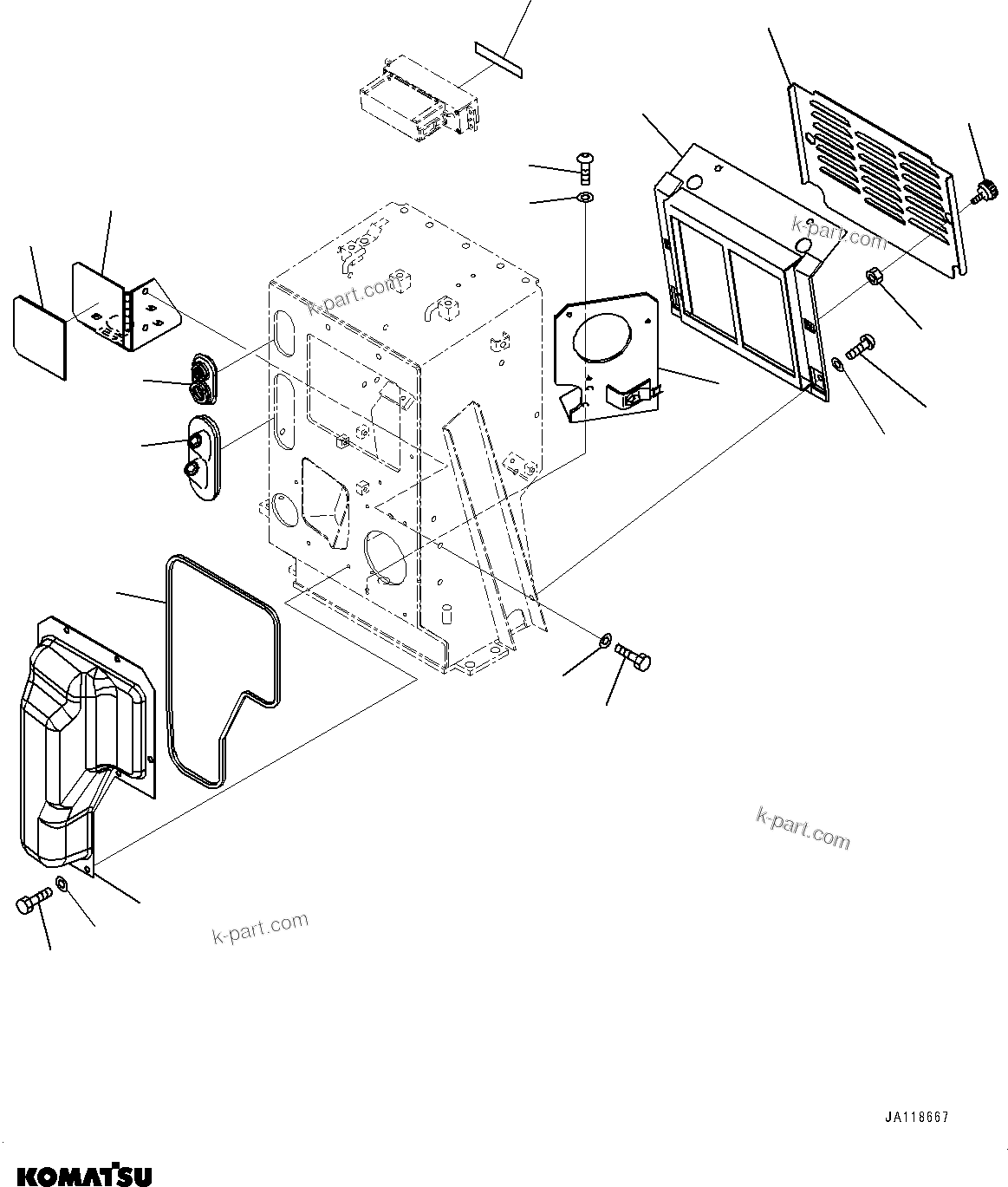 Komatsu parts book diagram for D85MS-15 S/N 2101-UP: DASHBOARD, FILTER COVER AND DASHBOARD(#2001-)