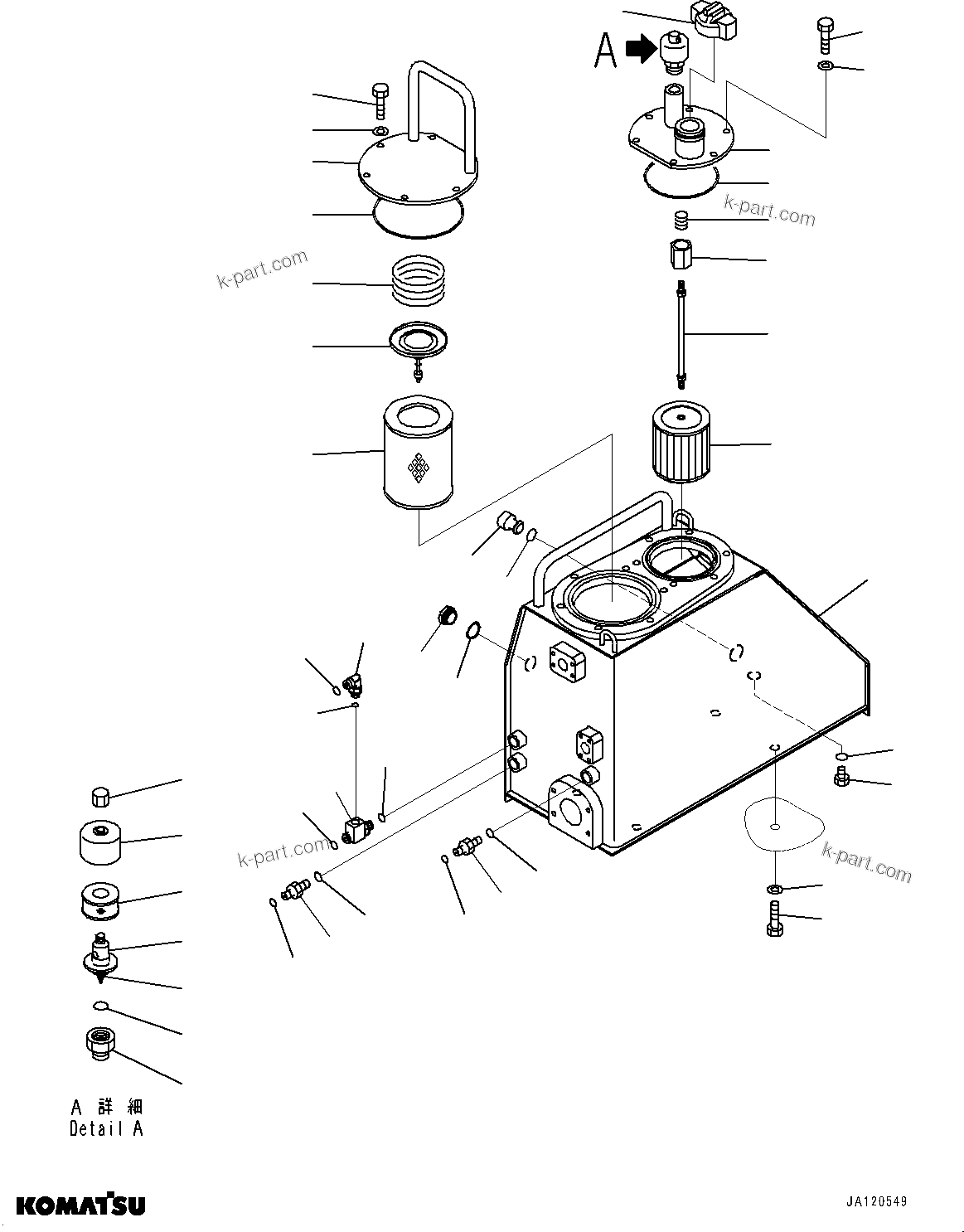 Komatsu parts book diagram for D85MS-15 S/N 2101-UP: FENDER, HYDRAULIC TANK(#1006-)