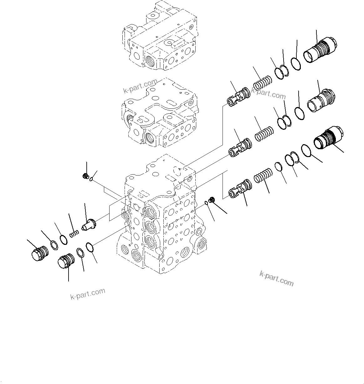 Komatsu parts book diagram for D85MS-15 S/N 2101-UP: FENDER, CONTROL VALVE (3/10)(#1006-)