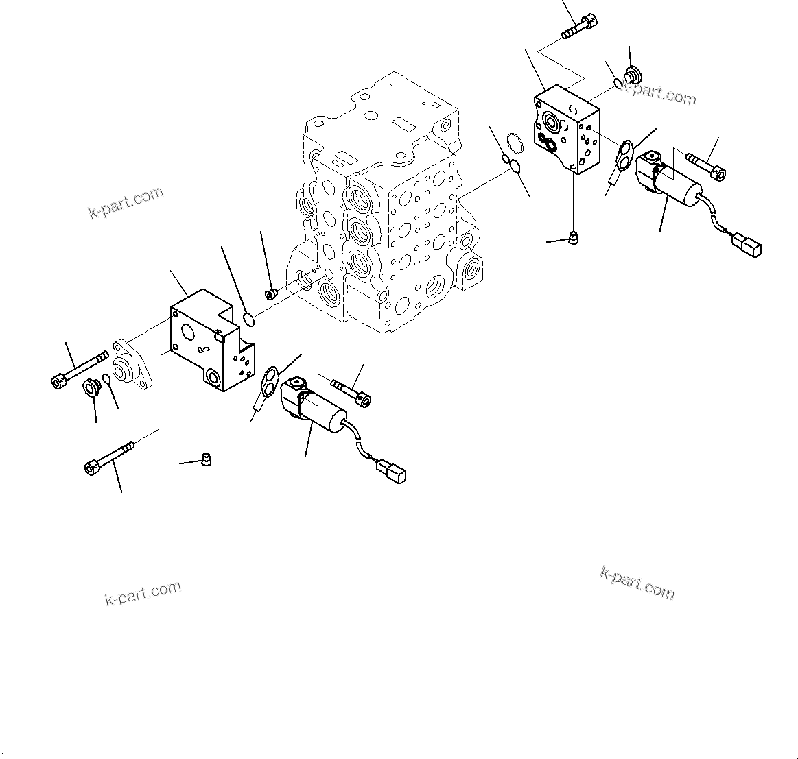 Komatsu parts book diagram for D85MS-15 S/N 2101-UP: FENDER, CONTROL VALVE (4/10)(#1006-)