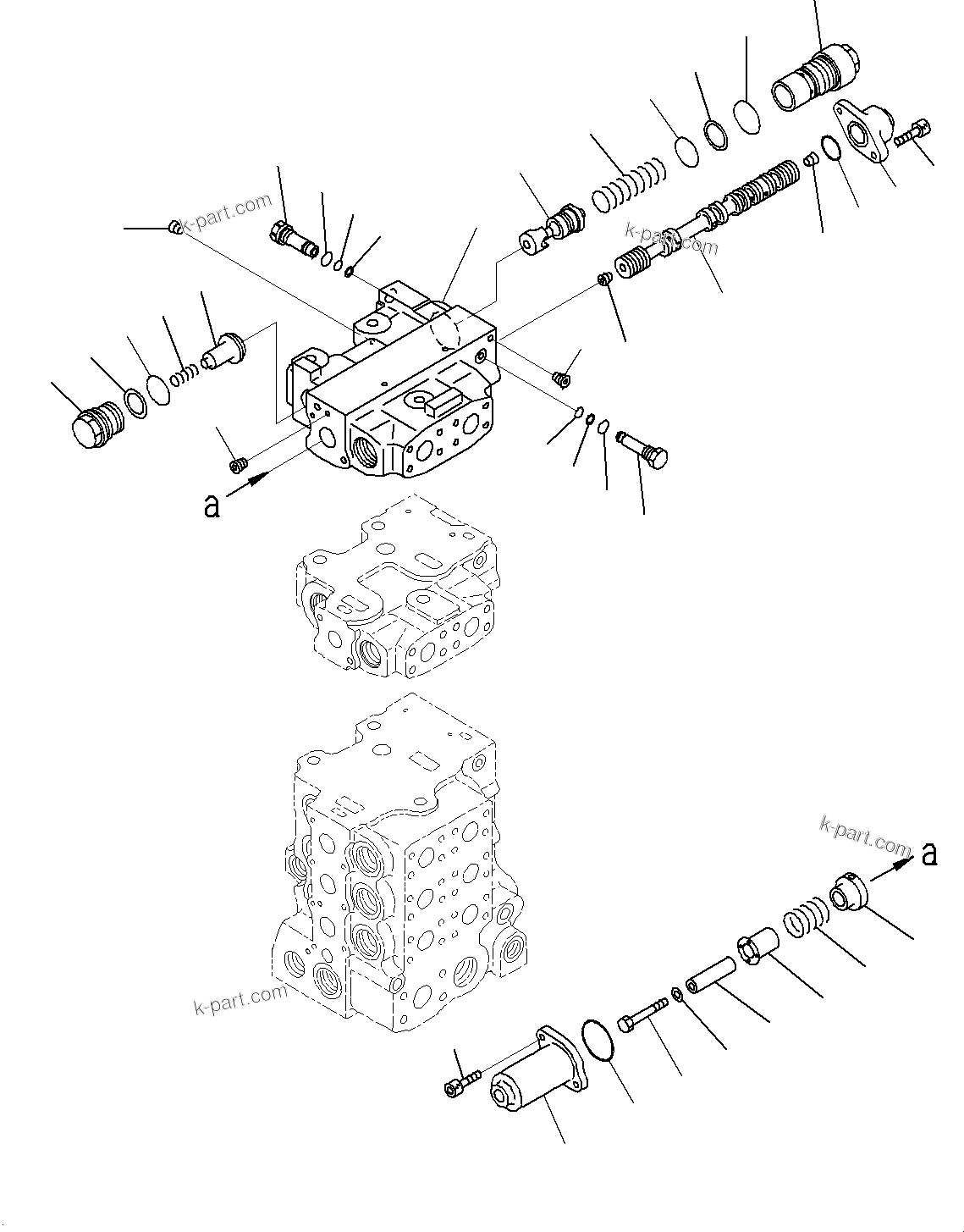 Komatsu parts book diagram for D85MS-15 S/N 2101-UP: FENDER, CONTROL VALVE (7/10)(#1006-)