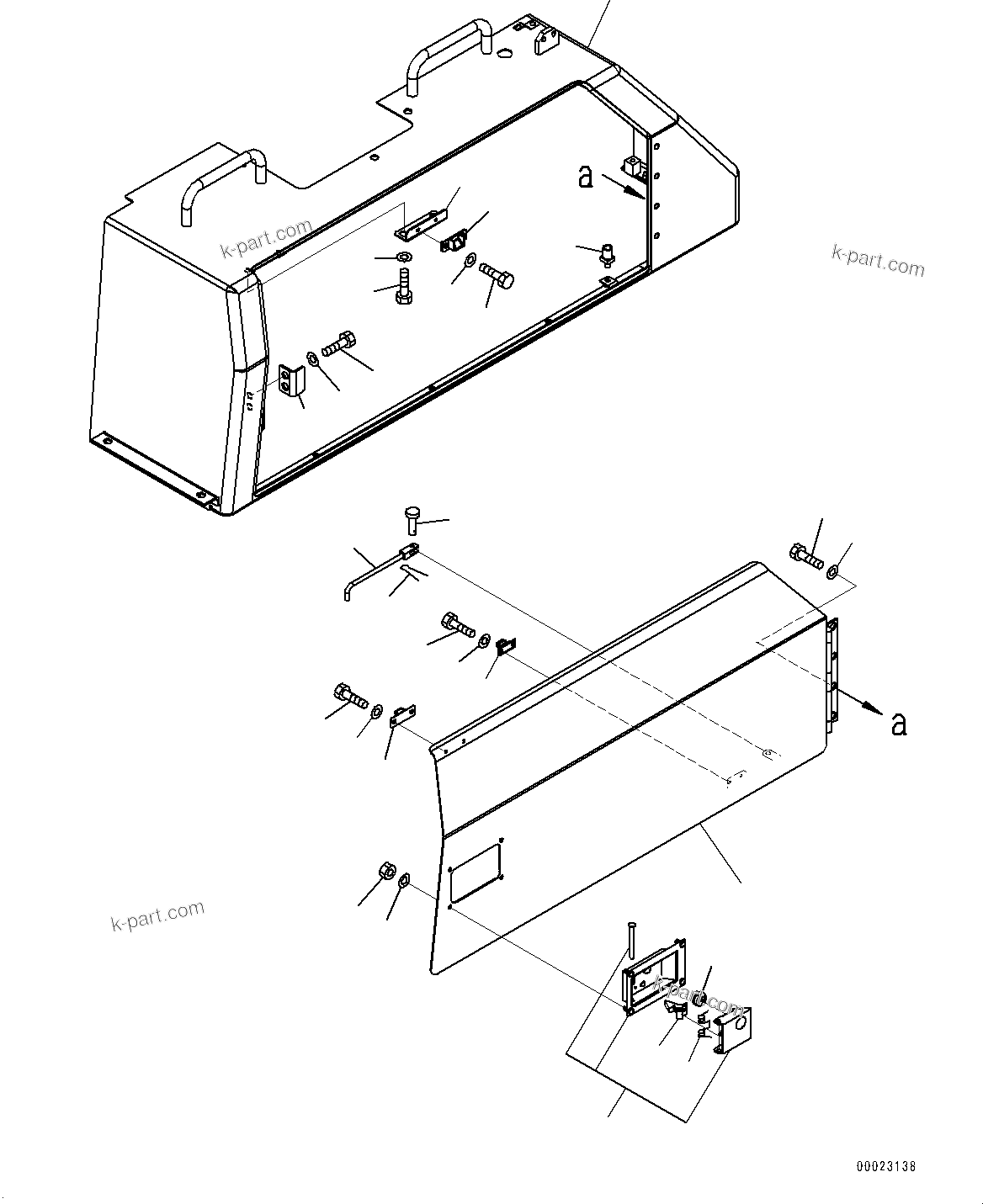 Komatsu parts book diagram for D85MS-15 S/N 2101-UP: FENDER RELATED PARTS, BATTERY COVER(#1006-)