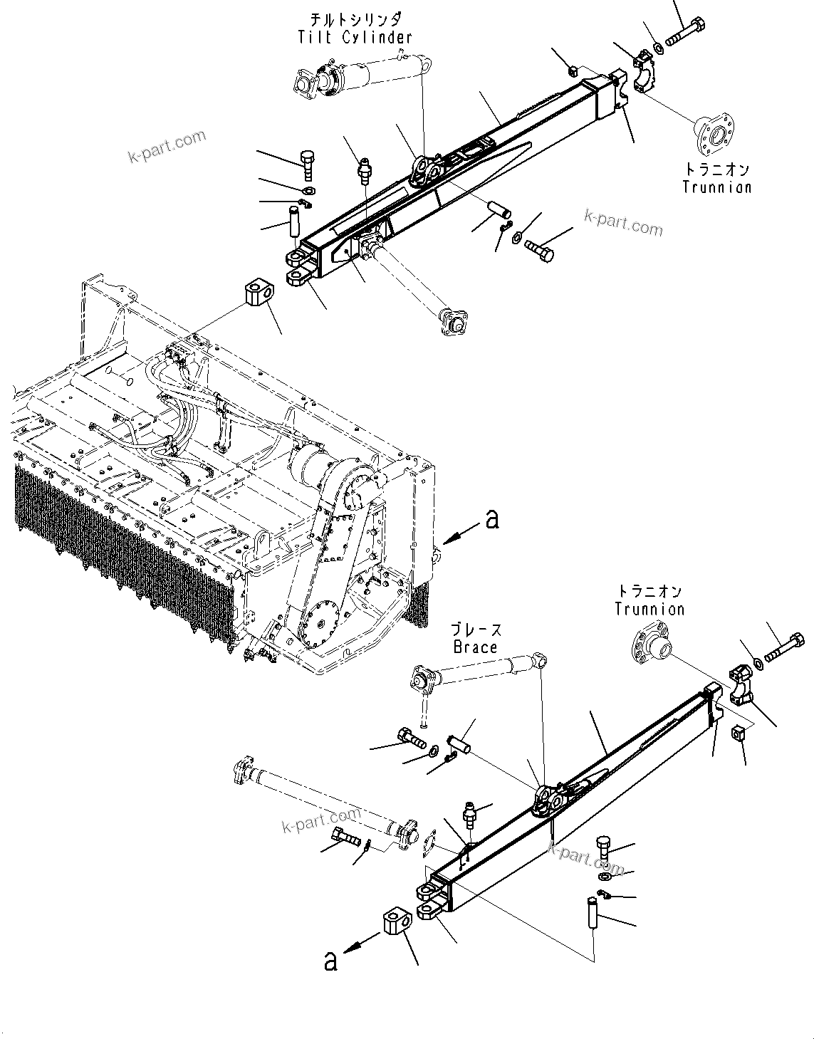 Komatsu parts book diagram for D85MS-15 S/N 2101-UP: DOZER FRAME, FRAME(#1006-)