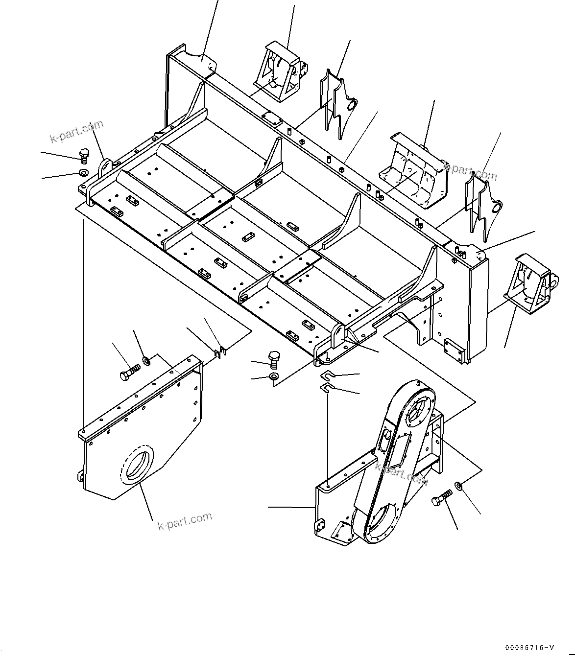 Komatsu parts book diagram for D85MS-15 S/N 2101-UP: ROTOR, BRACKET (1/2)(#1006-2002)