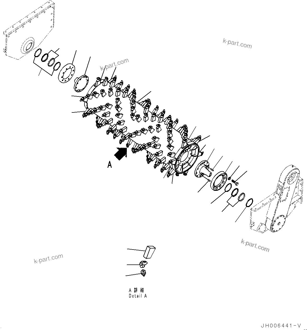 Komatsu parts book diagram for D85MS-15 S/N 2101-UP: ROTOR, DEMINING ROTOR(#1006-)