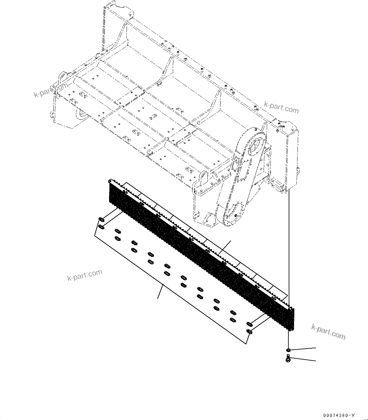 Komatsu parts book diagram for D85MS-15 S/N 2101-UP: ROTOR, CHAIN GUARD, REAR(#1006-)