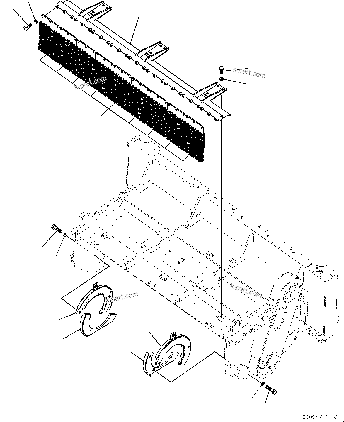 Komatsu parts book diagram for D85MS-15 S/N 2101-UP: ROTOR, CHAIN GUARD, FRONT AND LOWER GUARD(#1006-)