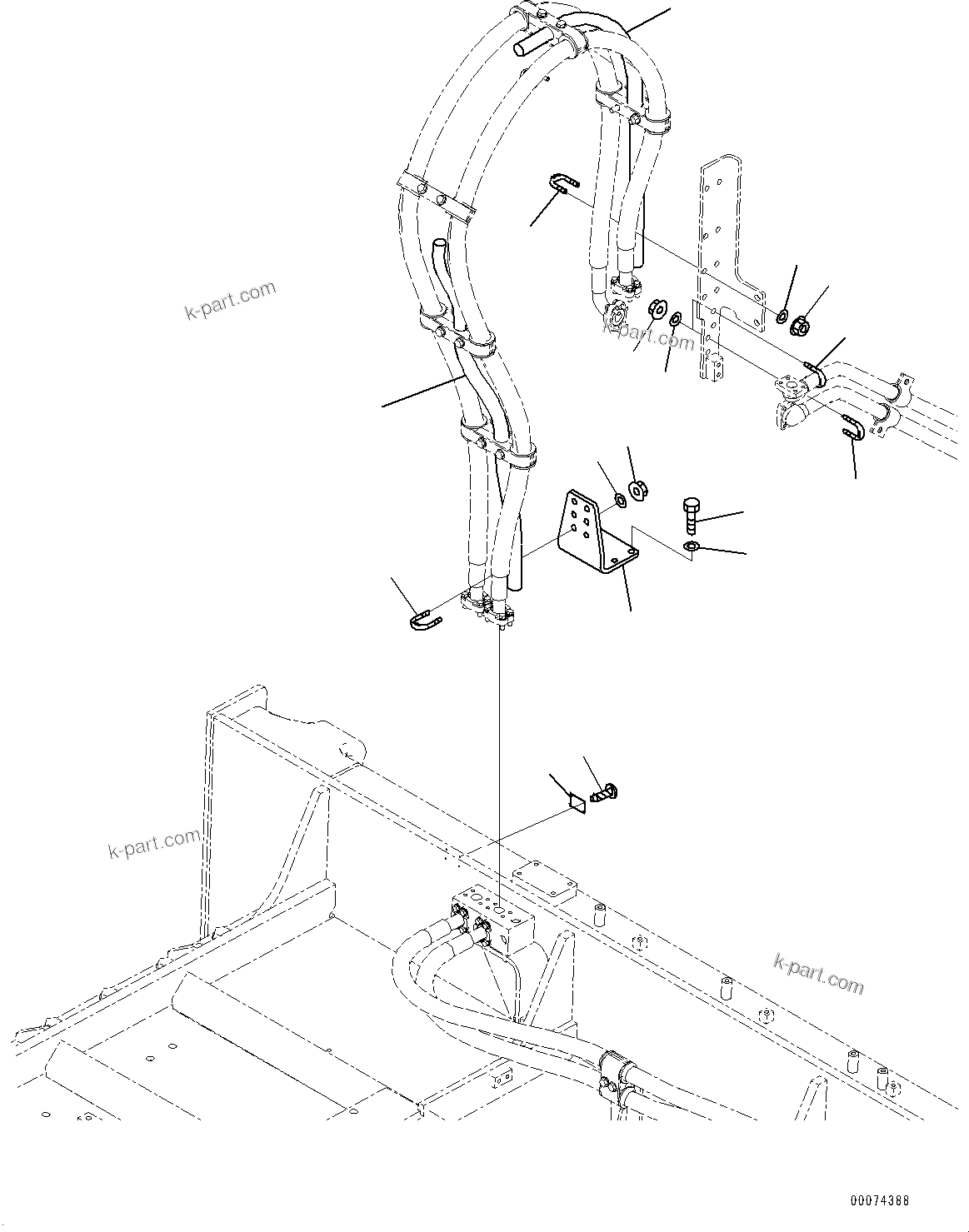 Komatsu parts book diagram for D85MS-15 S/N 2101-UP: ROTOR, BRACKET (2/2)(#1006-)