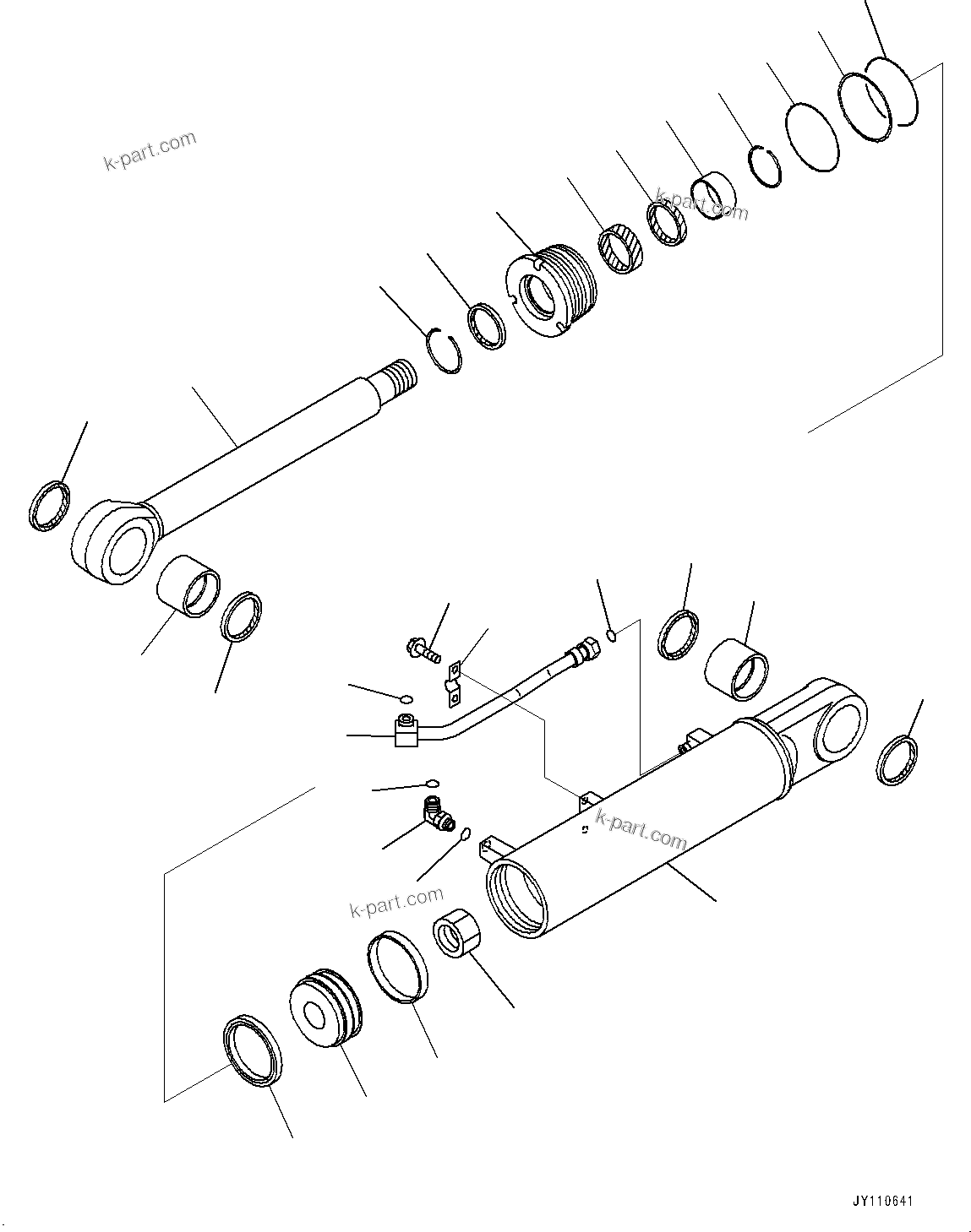 Komatsu parts book diagram for D85MS-15 S/N 2101-UP: RIPPER BEAM AND ARM, INNER PARTS, LIFT CYLINDER, R.H.(#2101-)