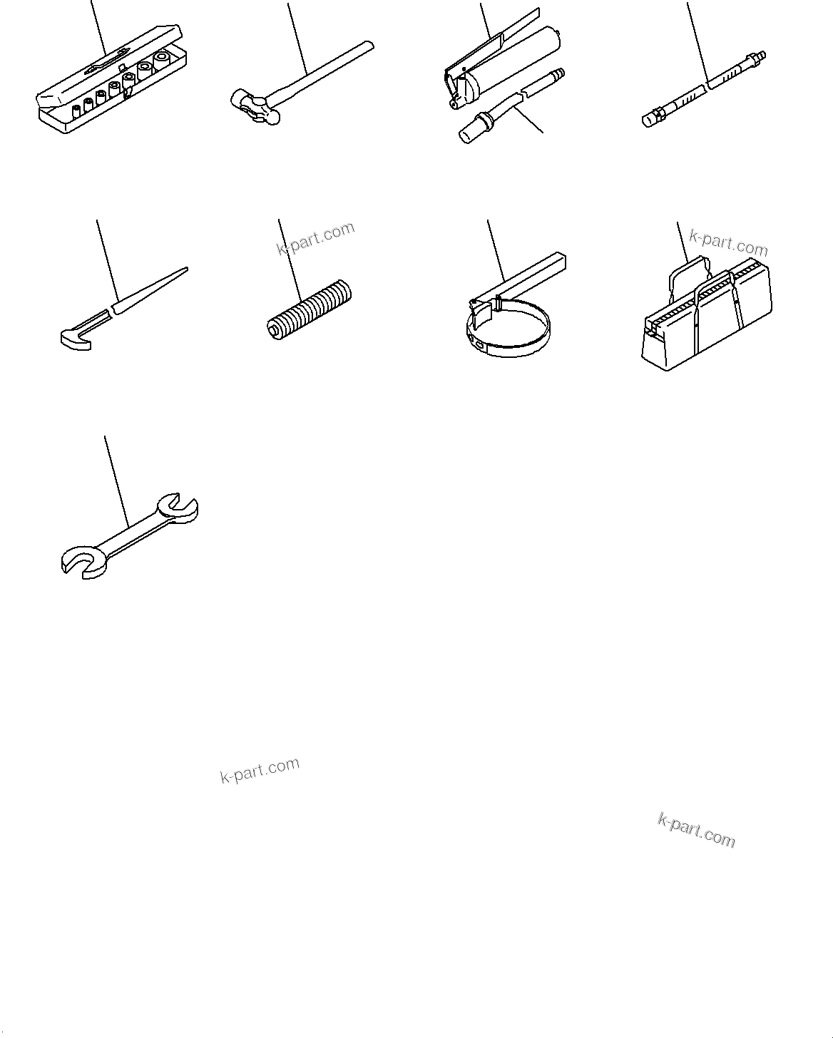 Komatsu parts book diagram for D85MS-15 S/N 2101-UP: TOOL, (#1006-)