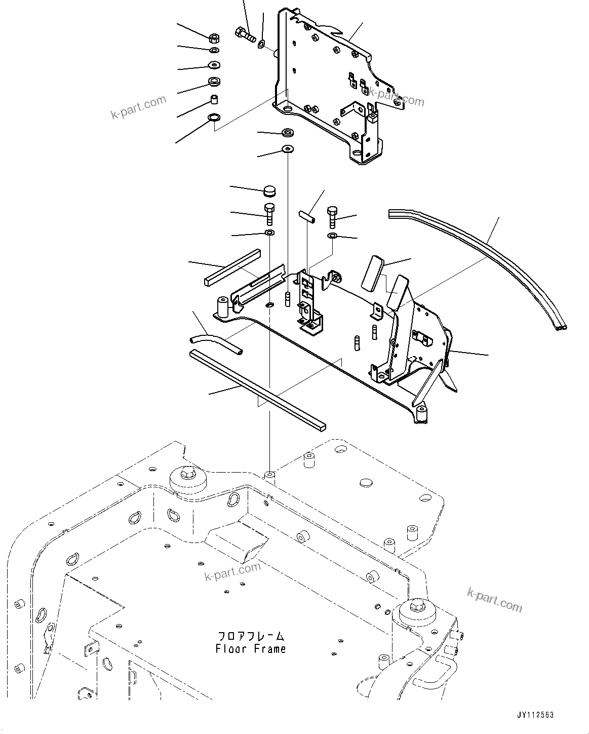 Komatsu parts book diagram for PC33E-6 S/N 2201-UP: KOMTRAX CONTROLLER AND ANTENNA, CONTROLLER MOUNTING BRACKET(#2201-)