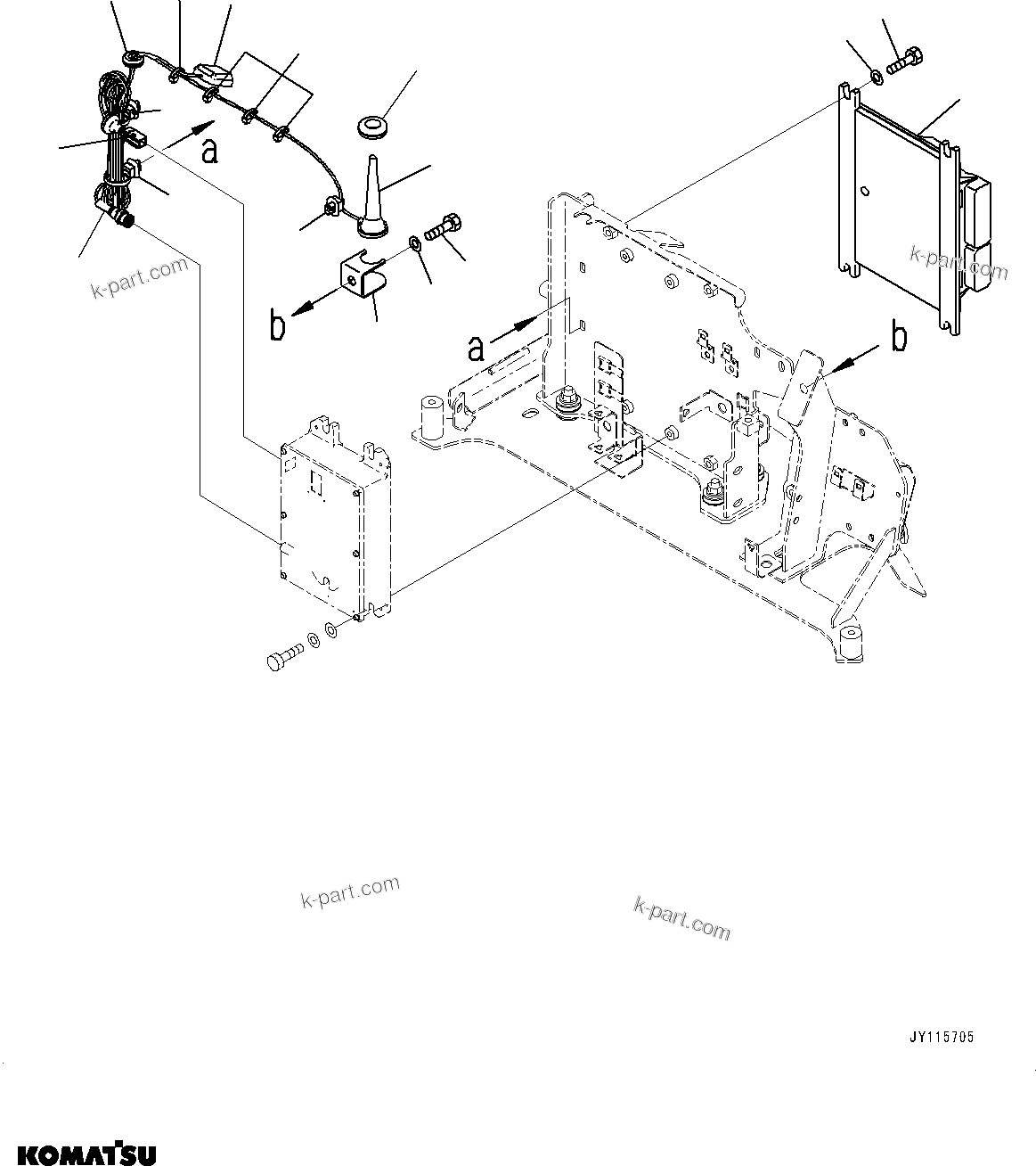 Komatsu parts book diagram for PC33E-6 S/N 2201-UP: KOMTRAX CONTROLLER AND ANTENNA, CONTROLLER(#2201-)