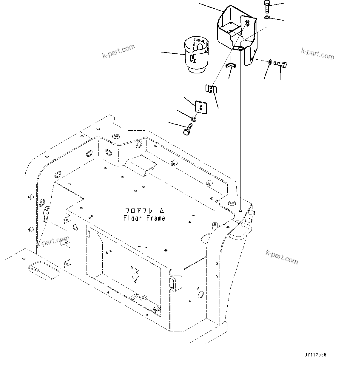 Komatsu parts book diagram for PC33E-6 S/N 2201-UP: KOMTRAX CONTROLLER AND ANTENNA, CUP HOLDER(#2201-)