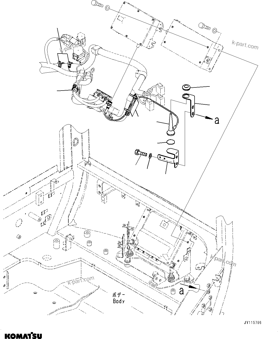 Komatsu parts book diagram for PC33E-6 S/N 2201-UP: KOMTRAX ANTENNA, (#2201-)