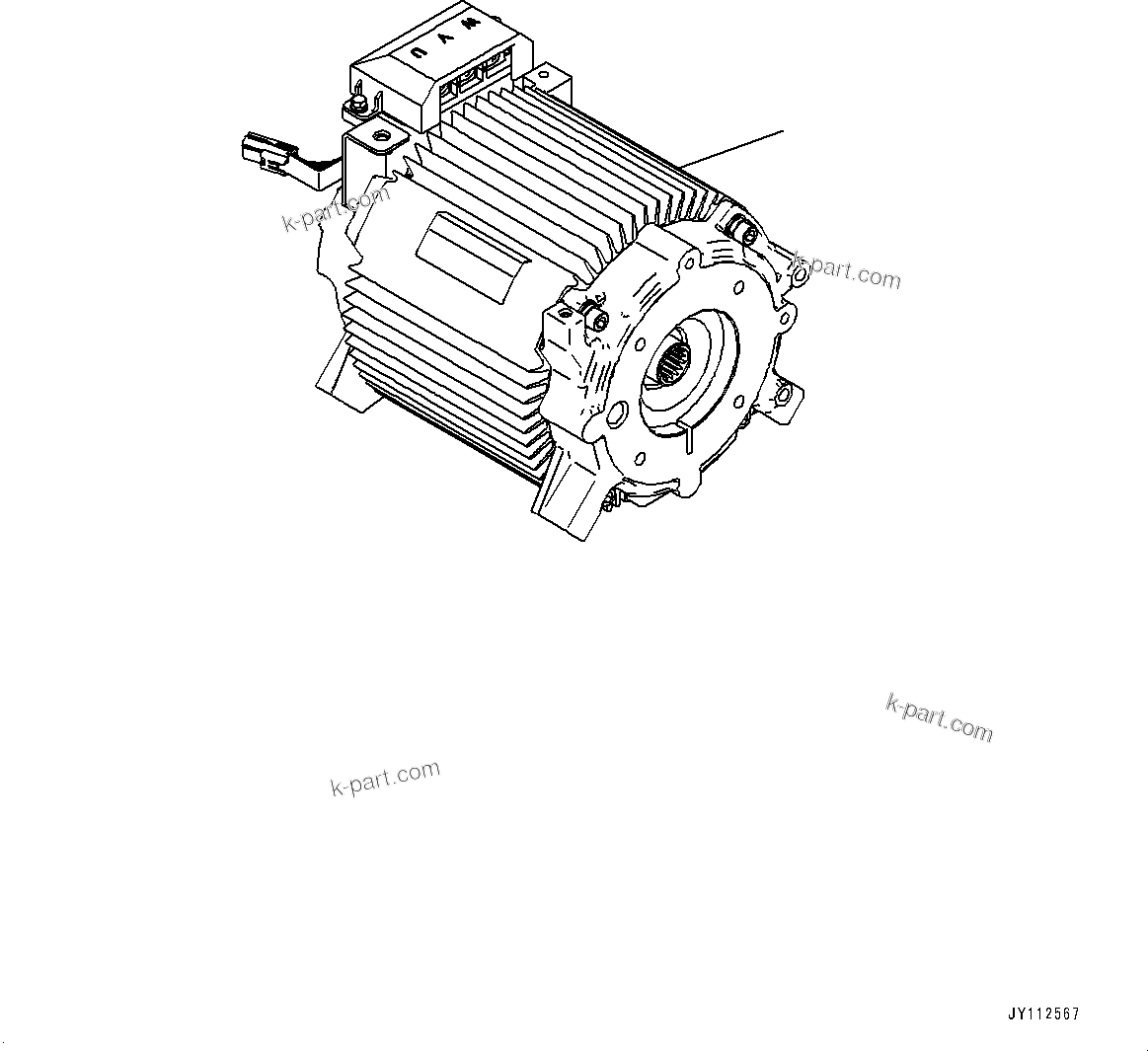 Komatsu parts book diagram for PC33E-6 S/N 2201-UP: ELECTRIC MOTOR, MOTOR(#2201-)