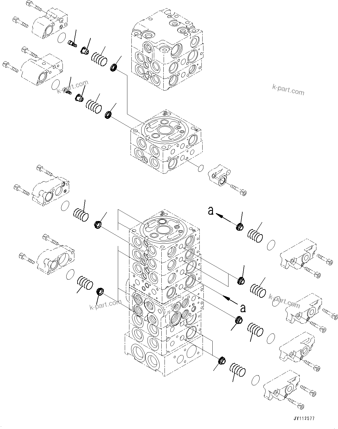 Komatsu parts book diagram for PC33E-6 S/N 2201-UP: CONTROL VALVE, 10-VALVE (4/26)(#2201-)