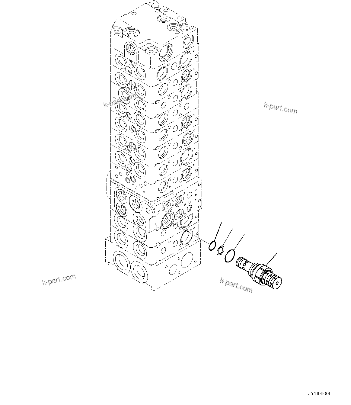 Komatsu parts book diagram for PC33E-6 S/N 2201-UP: CONTROL VALVE, 10-VALVE (17/26)(#2201-)