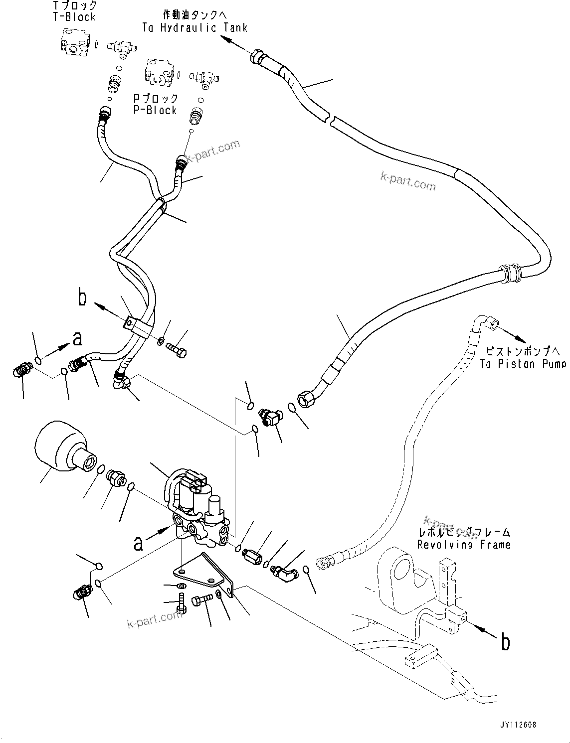 Komatsu parts book diagram for PC33E-6 S/N 2201-UP: CONTROL VALVE, EPC VALVE PIPING (WITH 1-ADDITIONAL ACTUATOR PIPING)(#2201-)