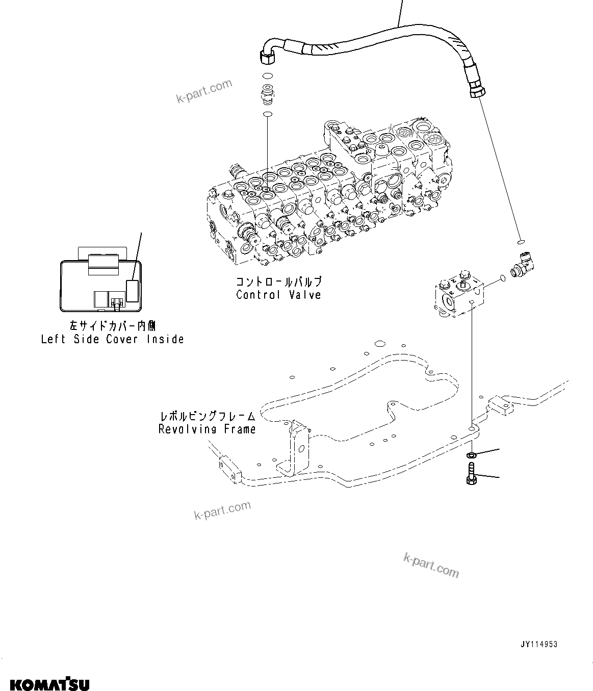 Komatsu parts book diagram for PC33E-6 S/N 2201-UP: CONTROL VALVE, VALVE PIPING(#2201-)