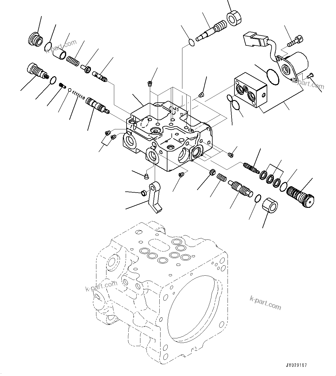 Komatsu parts book diagram for PC33E-6 S/N 2201-UP: PISTON PUMP, PISTON PUMP (3/6)(#2201-)