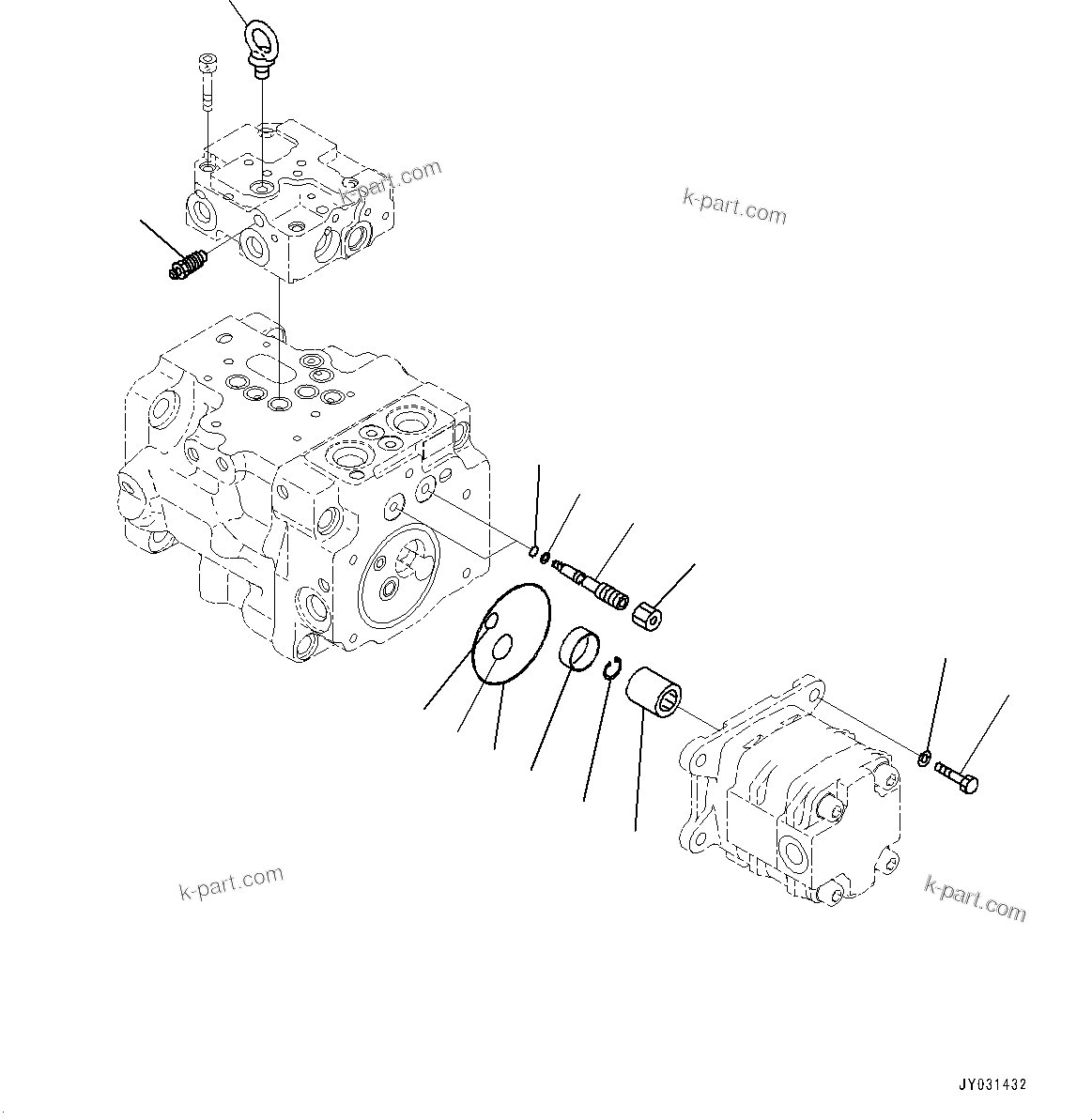 Komatsu parts book diagram for PC33E-6 S/N 2201-UP: PISTON PUMP, PISTON PUMP (5/6)(#2201-)