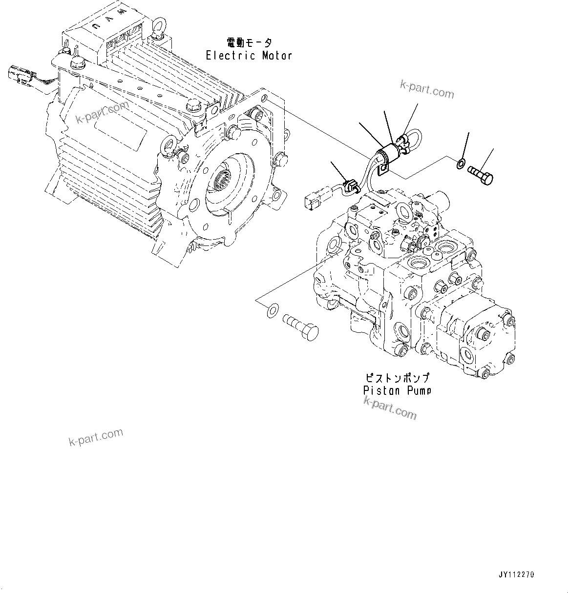 Komatsu parts book diagram for PC33E-6 S/N 2201-UP: PISTON PUMP, WIRING HARNESS CLIP(#2201-)