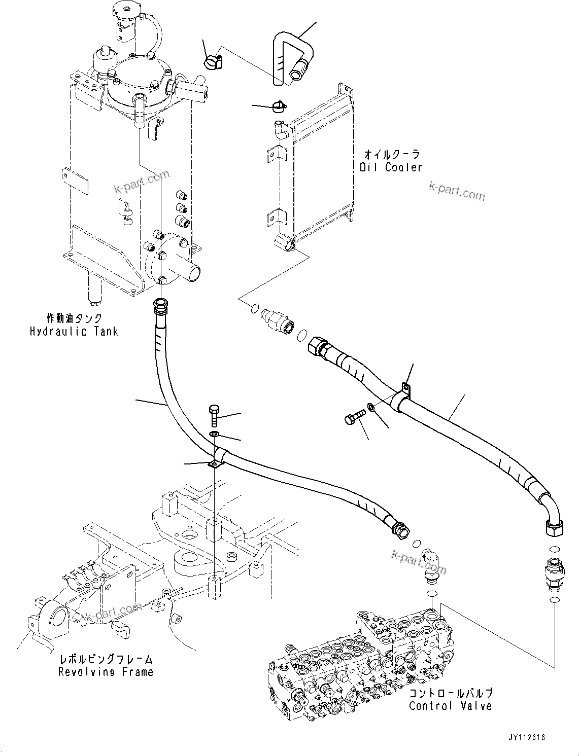Komatsu parts book diagram for PC33E-6 S/N 2201-UP: RETURN PIPING, (#2201-)