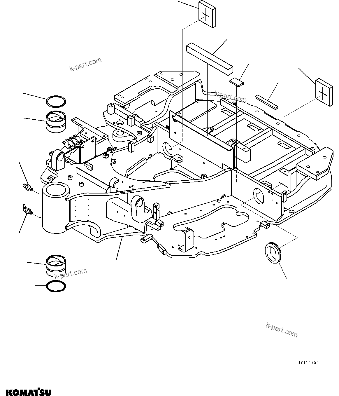 Komatsu parts book diagram for PC33E-6 S/N 2201-UP: REVOLVING FRAME, (ROPS CAB)(#2201-)