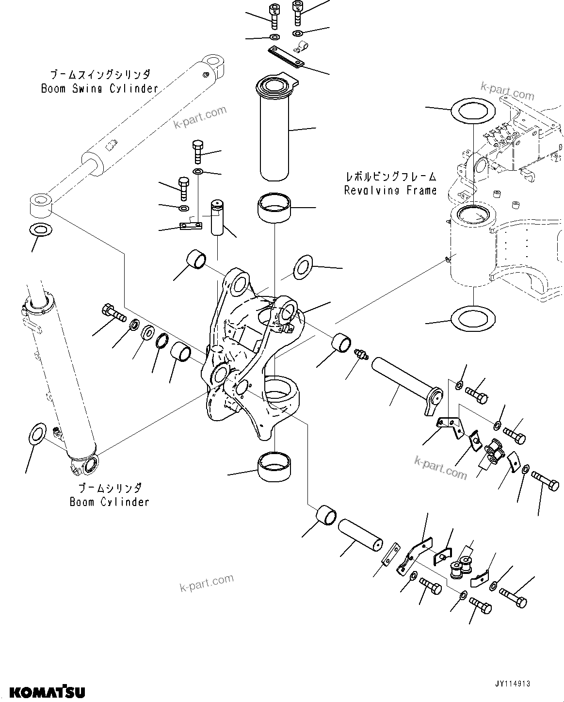 Komatsu parts book diagram for PC33E-6 S/N 2201-UP: BOOM SWING BRACKET, BRACKET (PROVISION FOR QUICK HITCH)(#2201-)