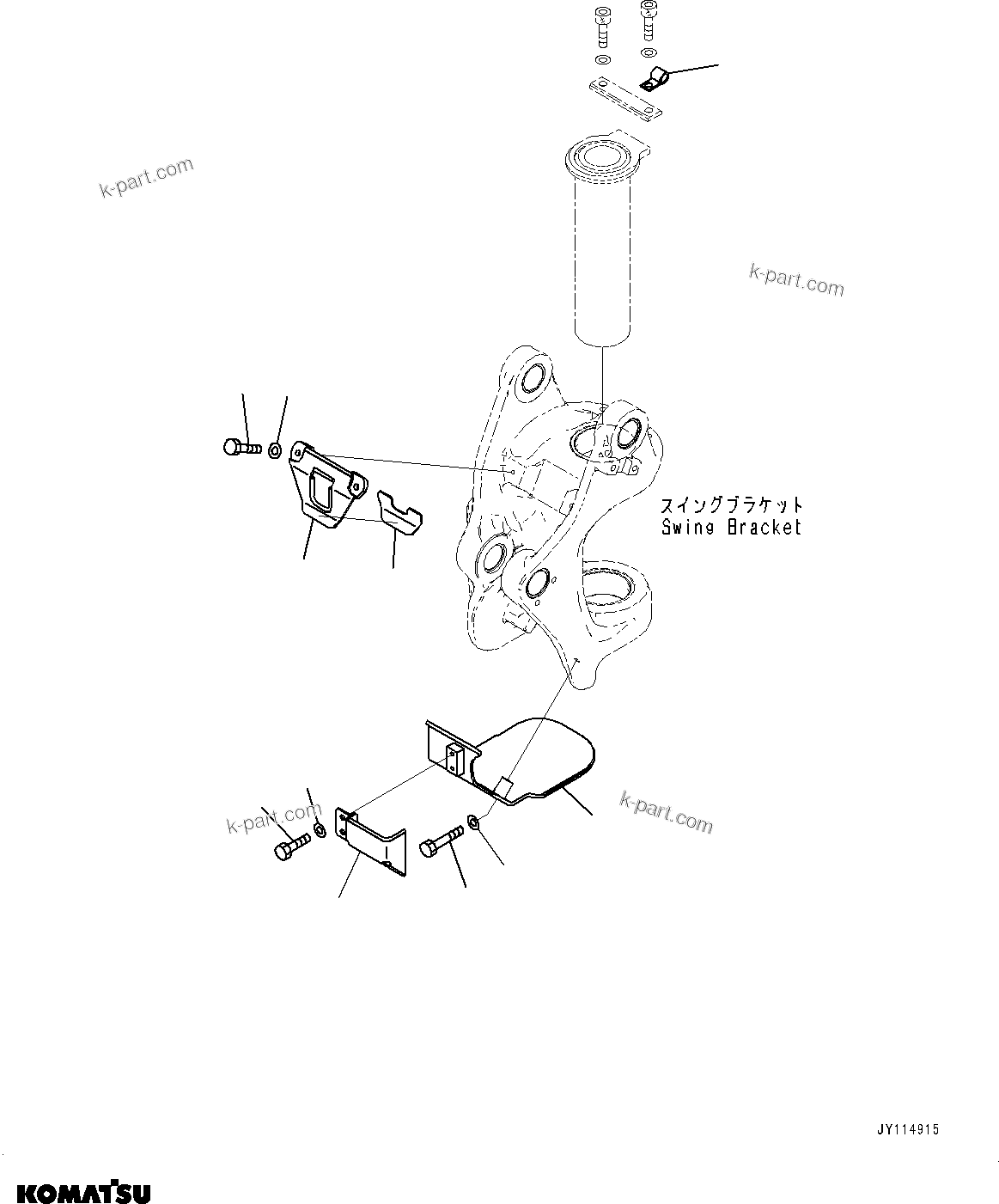 Komatsu parts book diagram for PC33E-6 S/N 2201-UP: BOOM SWING BRACKET, COVER(#2201-)