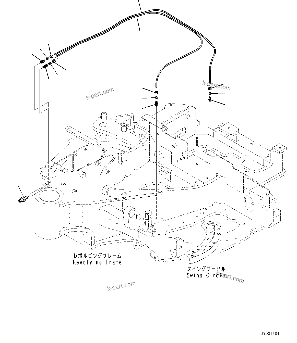 Komatsu parts book diagram for PC33E-6 S/N 2201-UP: SWING CIRCLE LUBRICATION, (#2201-)