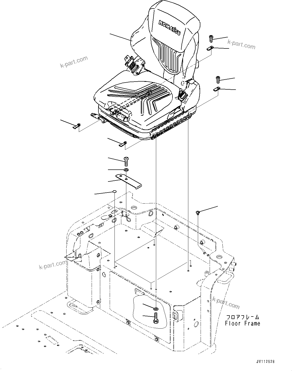 Komatsu parts book diagram for PC33E-6 S/N 2201-UP: OPERATOR'S SEAT, (#2201-)