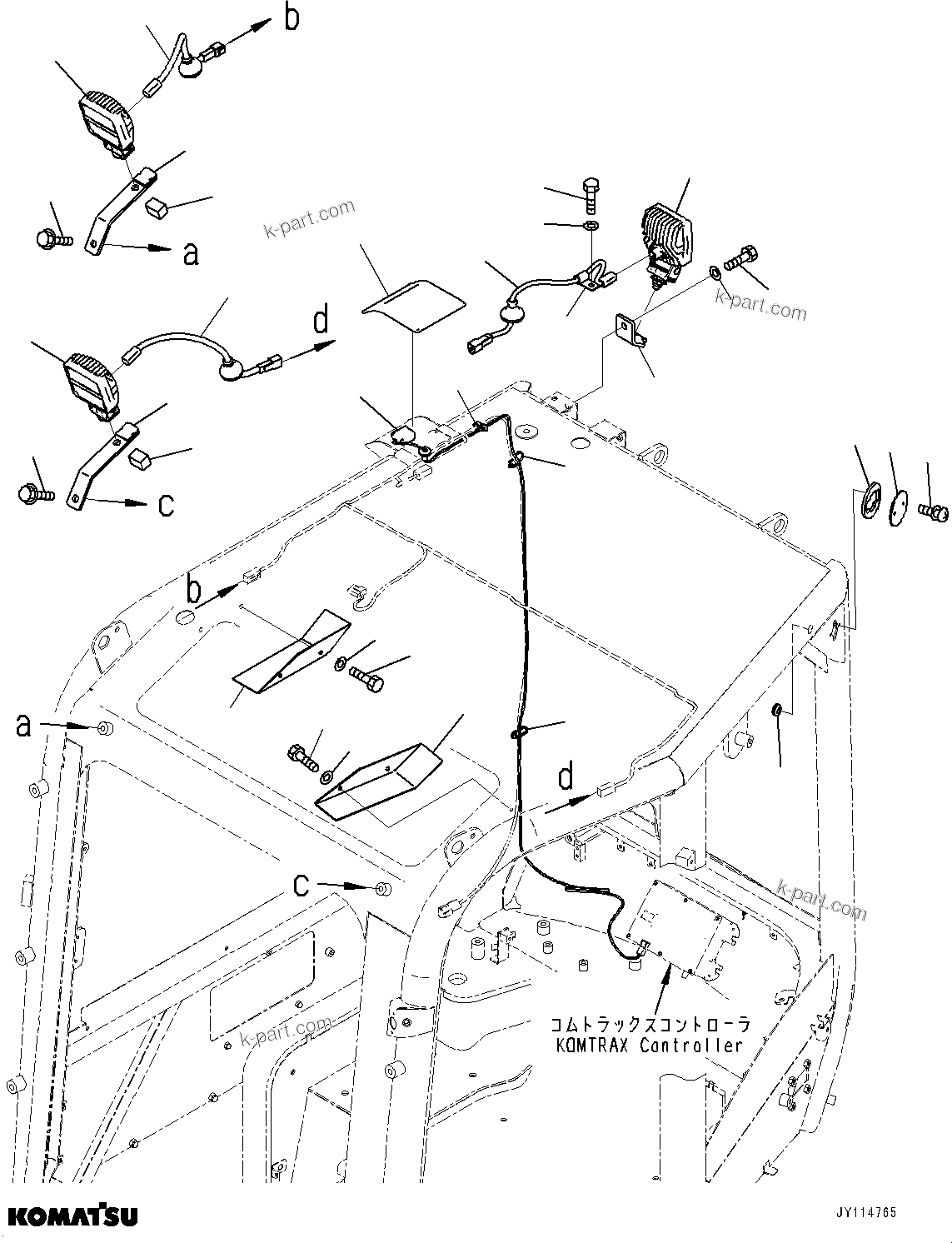 Komatsu parts book diagram for PC33E-6 S/N 2201-UP: CAB, HEADLAMP AND REAR LAMP(#2201-)