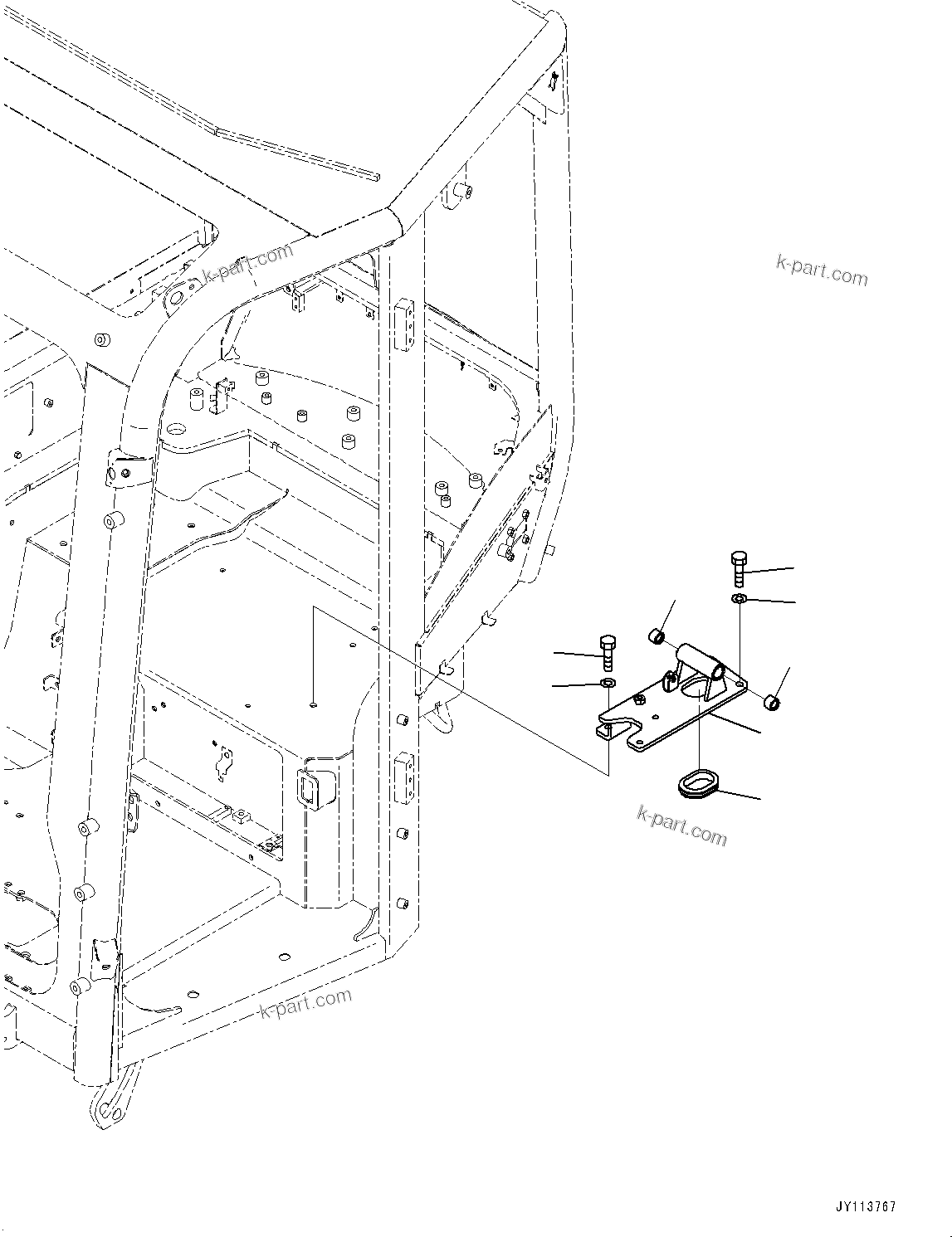 Komatsu parts book diagram for PC33E-6 S/N 2201-UP: CAB, FLOOR, BASE(#2201-)