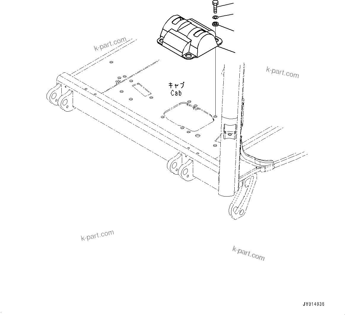 Komatsu parts book diagram for PC33E-6 S/N 2201-UP: CAB, FLOOR, TRAVEL CONTROL VALVE COVER(#2201-)