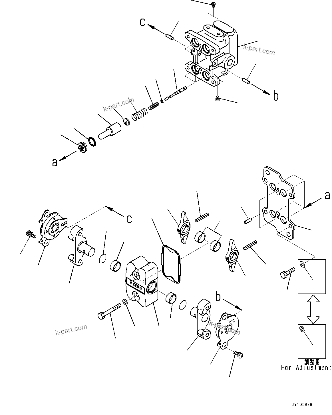 Komatsu parts book diagram for PC33E-6 S/N 2201-UP: CAB, PPC VALVE (1/5) (FOR TRAVEL)(#2201-)