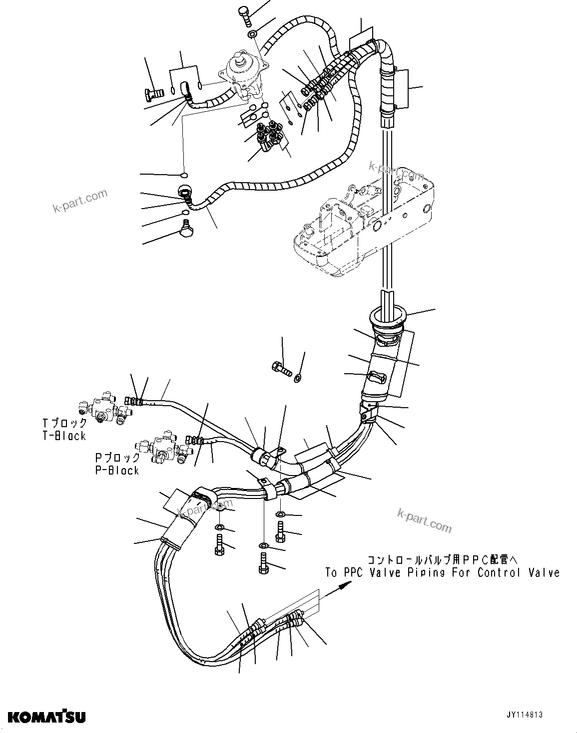 Komatsu parts book diagram for PC33E-6 S/N 2201-UP: CAB, PPC PIPING, L.H.(#2201-)