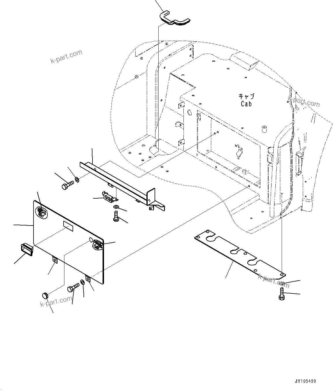 Komatsu parts book diagram for PC33E-6 S/N 2201-UP: CAB, OPERATOR'S SEAT UNDER COVER(#2201-)