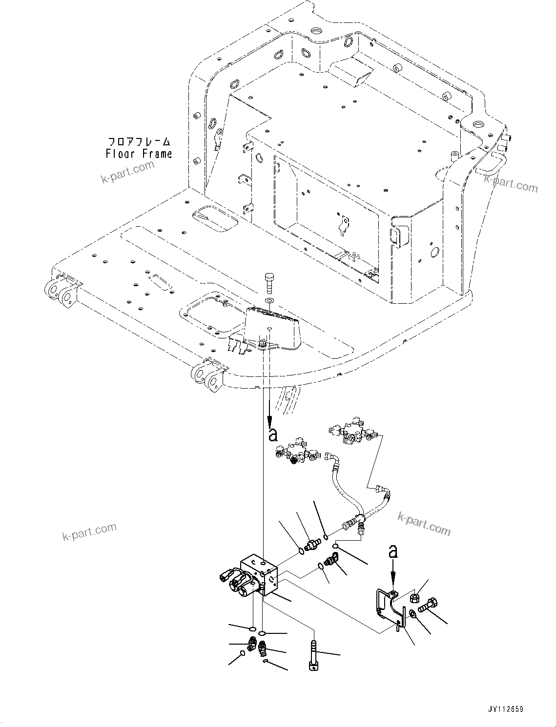 Komatsu parts book diagram for PC33E-6 S/N 2201-UP: FLOOR FRAME, ATTACHMENT VALVE(#2201-)