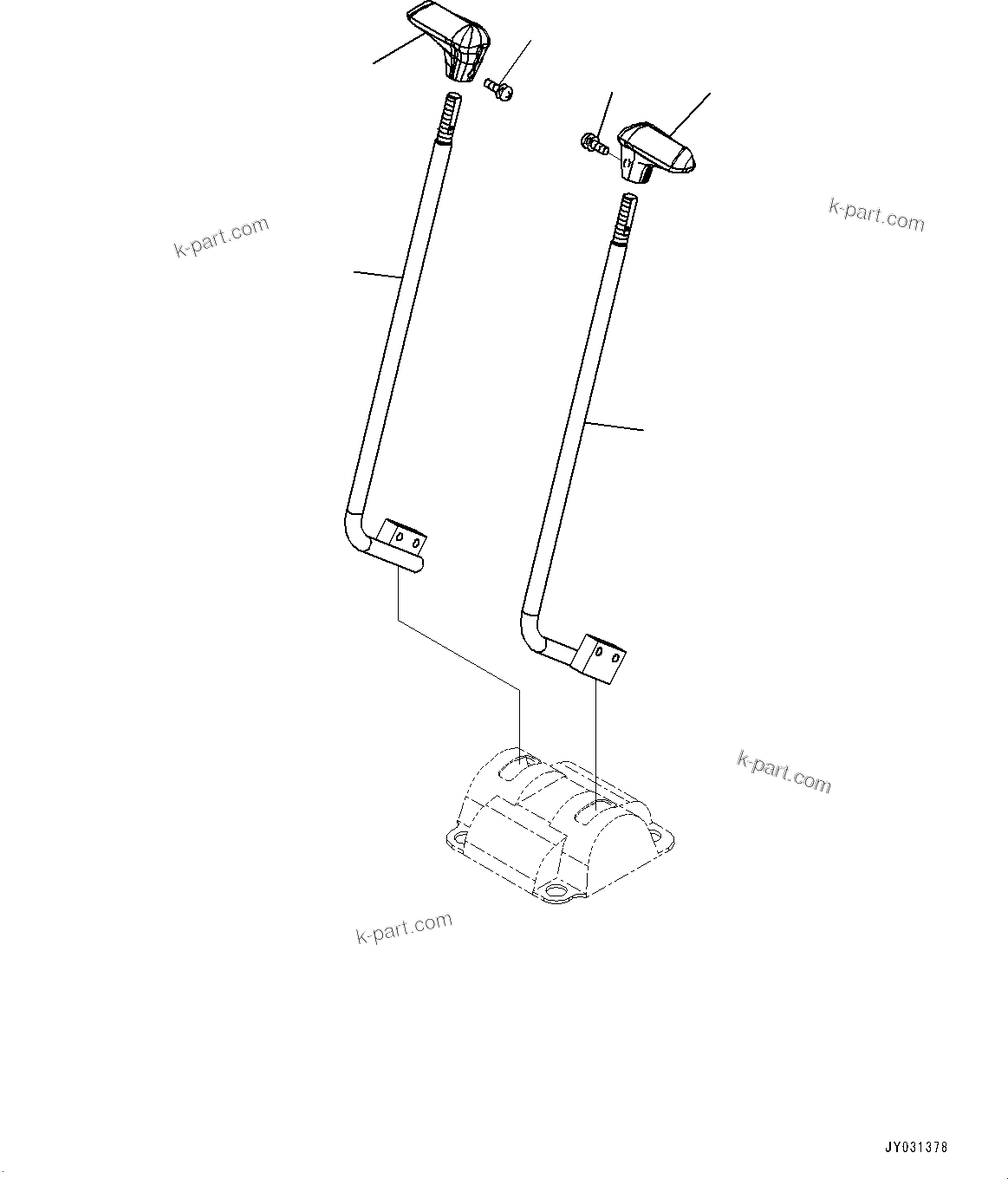 Komatsu parts book diagram for PC33E-6 S/N 2201-UP: CAB, FLOOR, TRAVEL CONTROL LEVER(#2201-)
